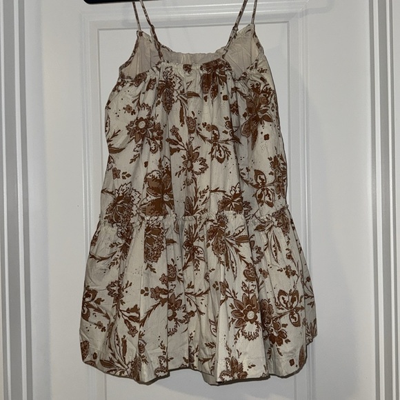 Abercrombie & Fitch Brown Floral Trapeze Mini Dress | Size Medium - Picture 6 of 7